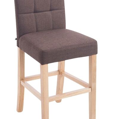 Bar stool Raphael fabric natural brown 52x44x94 brown Material Wood