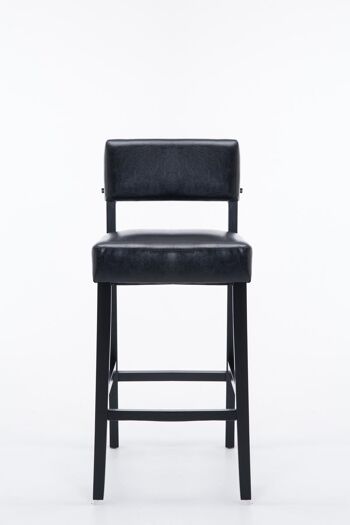 Tabouret de bar Moritz simili cuir noir noir 53x45x105 simili cuir noir Bois 2