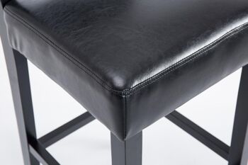 Tabouret de bar Moritz simili cuir noir noir 53x45x105 simili cuir noir Bois 7