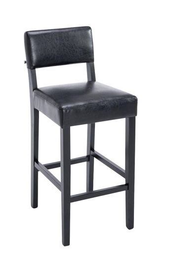 Tabouret de bar Moritz simili cuir marron noir 53x45x105 simili cuir marron Bois 1