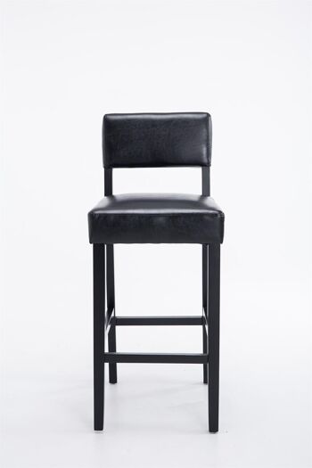 Tabouret de bar Moritz simili cuir marron noir 53x45x105 simili cuir marron Bois 2