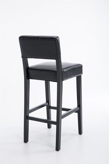 Tabouret de bar Moritz simili cuir marron noir 53x45x105 simili cuir marron Bois 4