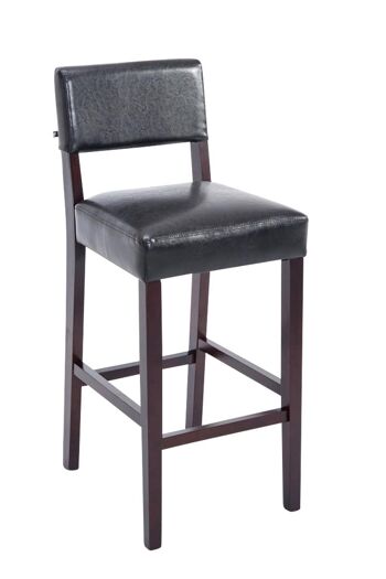 Tabouret de bar Moritz simili cuir cappuccino noir 53x45x105 simili cuir noir Bois 1