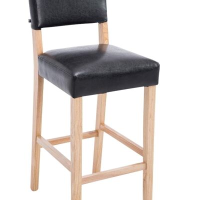 Bar stool Moritz imitation leather natural brown 53x45x105 brown imitation leather Wood