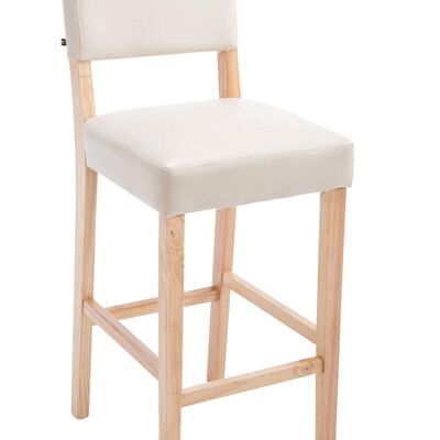 Bar stool Moritz imitation leather natural cream 53x45x105 cream imitation leather Wood