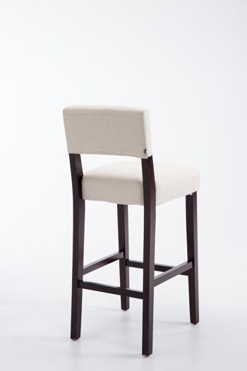 Tabouret de bar Moritz en tissu cappuccino crème 53x45x105 crème Matière Bois 4