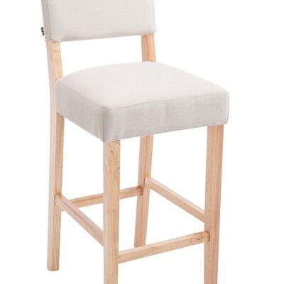 Bar stool Moritz fabric natural cream 53x45x105 cream Material Wood