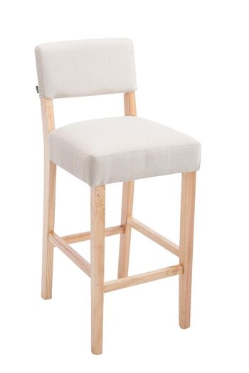 Tabouret de bar Moritz tissu naturel crème 53x45x105 crème Matière Bois 1