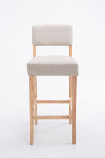 Tabouret de bar Moritz tissu naturel crème 53x45x105 crème Matière Bois 2