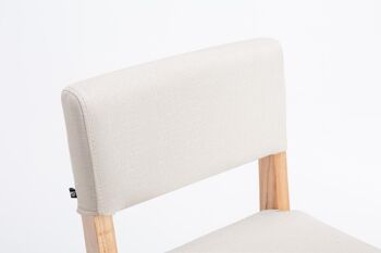 Tabouret de bar Moritz tissu naturel crème 53x45x105 crème Matière Bois 5