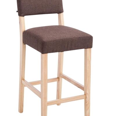 Bar stool Moritz fabric natural brown 53x45x105 brown Material Wood