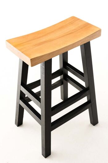 Tabouret de bar Veit brun noir 40x51x75,5 brun noir Bois Bois 4