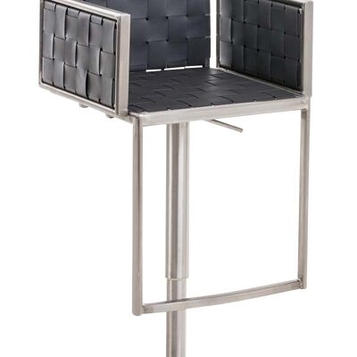 Sgabello da bar Moscow Stainless Steel Grey 45x50x88.5 Grey Wood acciaio inossidabile