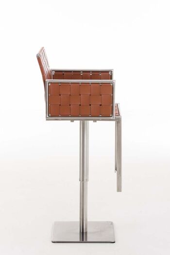 Tabouret de bar Moscow en acier inoxydable brun clair 45x50x88,5 en bois brun clair en acier inoxydable 3