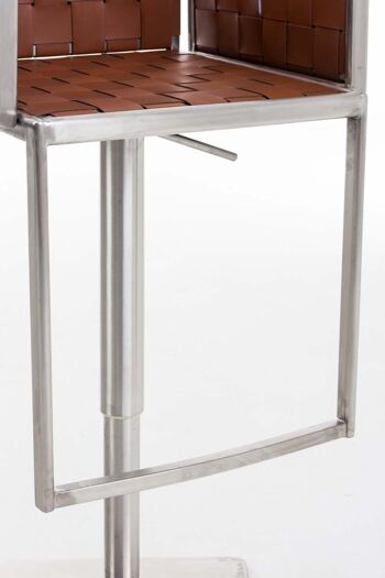 Tabouret de bar Moscow en acier inoxydable brun clair 45x50x88,5 en bois brun clair en acier inoxydable 7