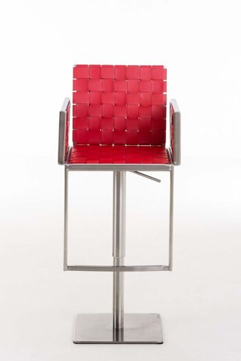 Tabouret de bar Moscou en acier inoxydable rouge 45x50x88,5 en bois rouge en acier inoxydable 2