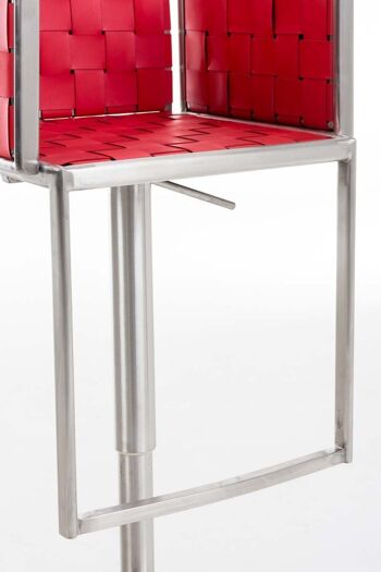 Tabouret de bar Moscou en acier inoxydable rouge 45x50x88,5 en bois rouge en acier inoxydable 7