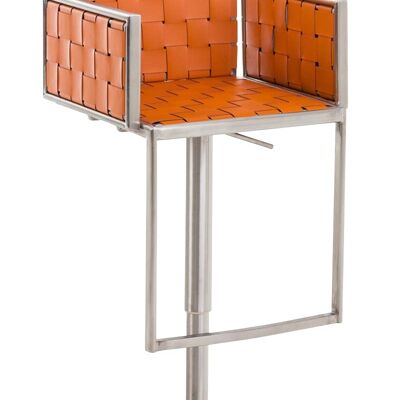 Taburete de bar Moscow acero inoxidable naranja 45x50x88.5 naranja Madera acero inoxidable