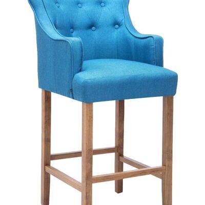 Bar stool Lykso fabric antique light blue 60x63x114 blue Material Wood