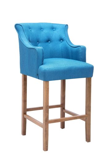 Tabouret de bar Lykso tissu antique bleu clair 60x63x114 bleu Matière Bois 1