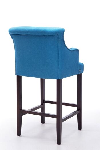 Tabouret de bar Lykso tissu marron bleu 60x63x114 bleu Matière Bois 4