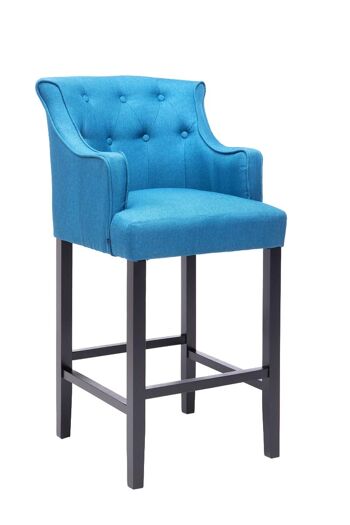 Tabouret de bar Lykso tissu noir bleu 60x63x114 bleu Matière Bois 1