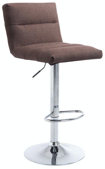 Tabouret de bar Limerick tissu chrome marron 51x42x84 marron Matière métal 1