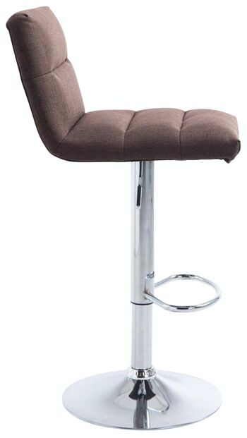 Tabouret de bar Limerick tissu chrome marron 51x42x84 marron Matière métal 3