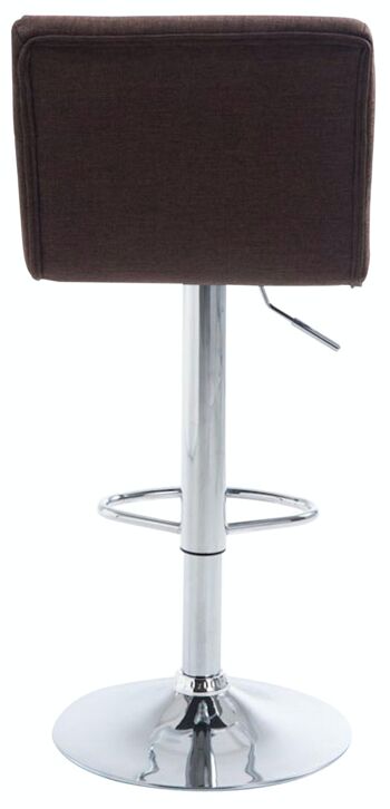 Tabouret de bar Limerick tissu chrome marron 51x42x84 marron Matière métal 5