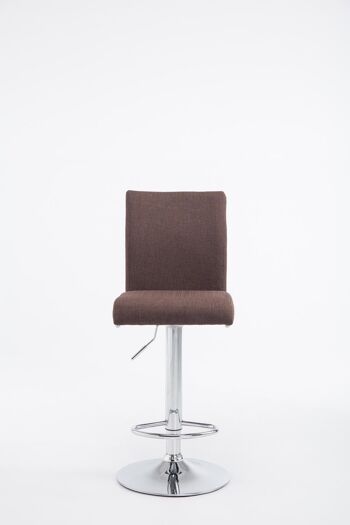 Tabouret de bar Cologne tissu marron 47x38,5x95 marron Matière Métal chromé 2