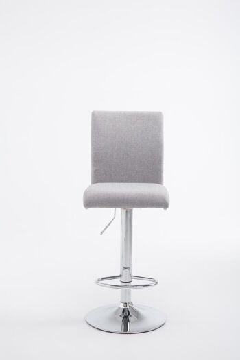 Tabouret de bar Cologne tissu gris clair 47x38,5x95 gris clair Matière Métal chromé 2