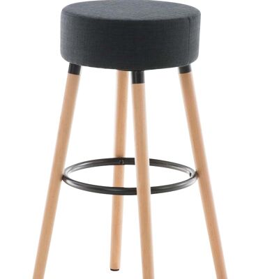 Bar stool Karl fabric natural black 55x55x75 black Material Wood