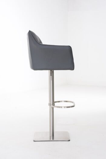 Tabouret de bar Damaso E Gris 45x64x88 Simili cuir métal gris 3