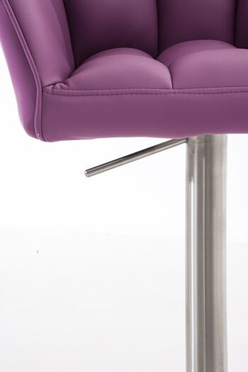 Tabouret de bar Damaso E violet 45x64x88 cuir artificiel violet métal 7