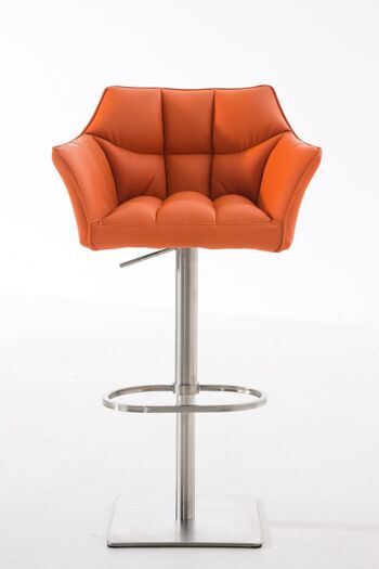 Tabouret de bar Damaso E orange 45x64x88 cuir artificiel orange métal 2