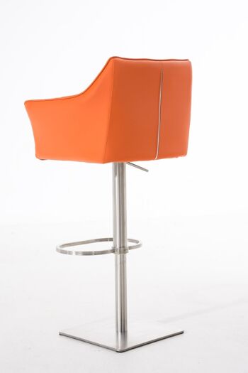 Tabouret de bar Damaso E orange 45x64x88 cuir artificiel orange métal 4