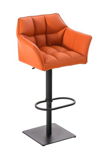 Tabouret de bar Damaso B orange 45x64x88 métal simili cuir orange 1