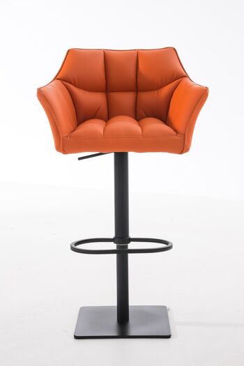 Tabouret de bar Damaso B orange 45x64x88 métal simili cuir orange 2