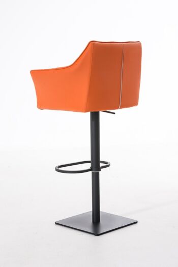 Tabouret de bar Damaso B orange 45x64x88 métal simili cuir orange 4