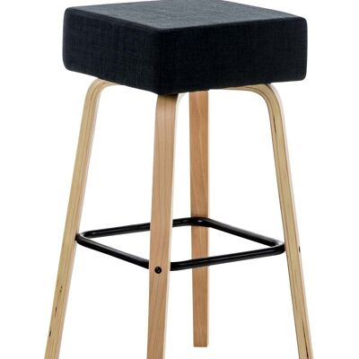 Taburete de bar Luca de tejido natural negro 43x43x75 negro Material Madera