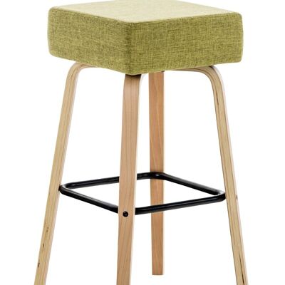 Sgabello bar Luca in tessuto naturale verde chiaro 43x43x75 verde chiaro Materiale Legno