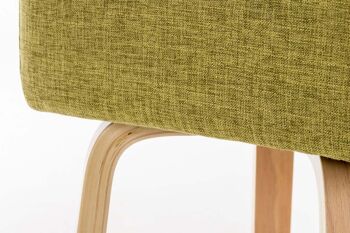 Tabouret de bar Luca en tissu naturel vert clair 43x43x75 vert clair Matière Bois 4