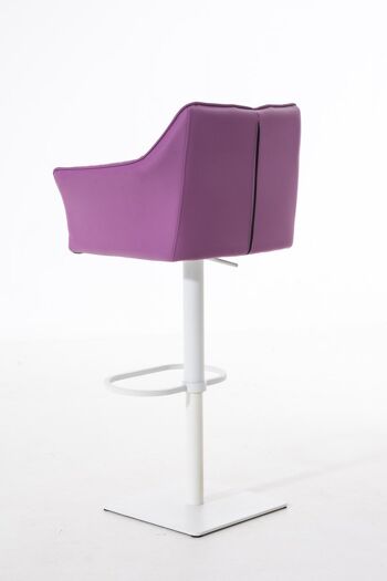 Tabouret de bar Damaso W violet 45x64x88 métal simili cuir violet 4