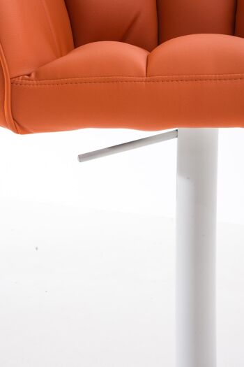 Tabouret de bar Damaso W orange 45x64x88 cuir artificiel orange métal 7