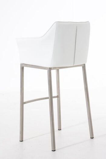 Tabouret de bar Damaso E avec structure à 4 pieds blanc 48x64x110 cuir artificiel blanc métal 4