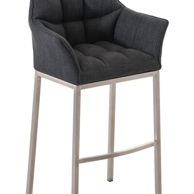Bar stool Damaso E fabric with 4-leg frame dark gray 48x64x110 dark gray Material metal