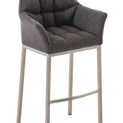 Bar stool Damaso E fabric with 4-leg frame titanium gray 48x64x110 titanium gray Material metal