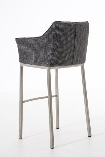 Tabouret de bar Damaso E tissu avec structure à 4 pieds gris titane 48x64x110 gris titane Matériau métal 4