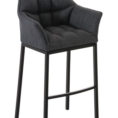 Bar stool Damaso B fabric with 4-leg frame dark gray 48x64x110 dark gray Material metal