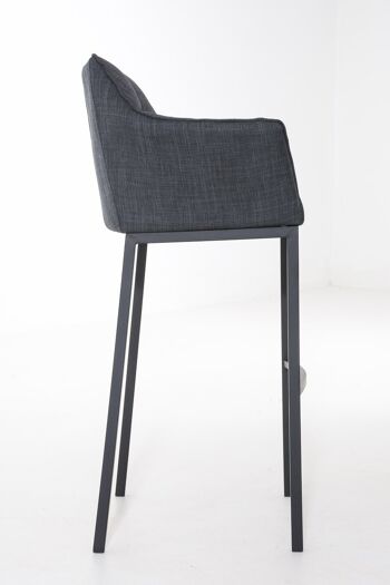 Tabouret de bar Damaso B en tissu avec structure à 4 pieds gris foncé 48x64x110 gris foncé Matériau métal 3